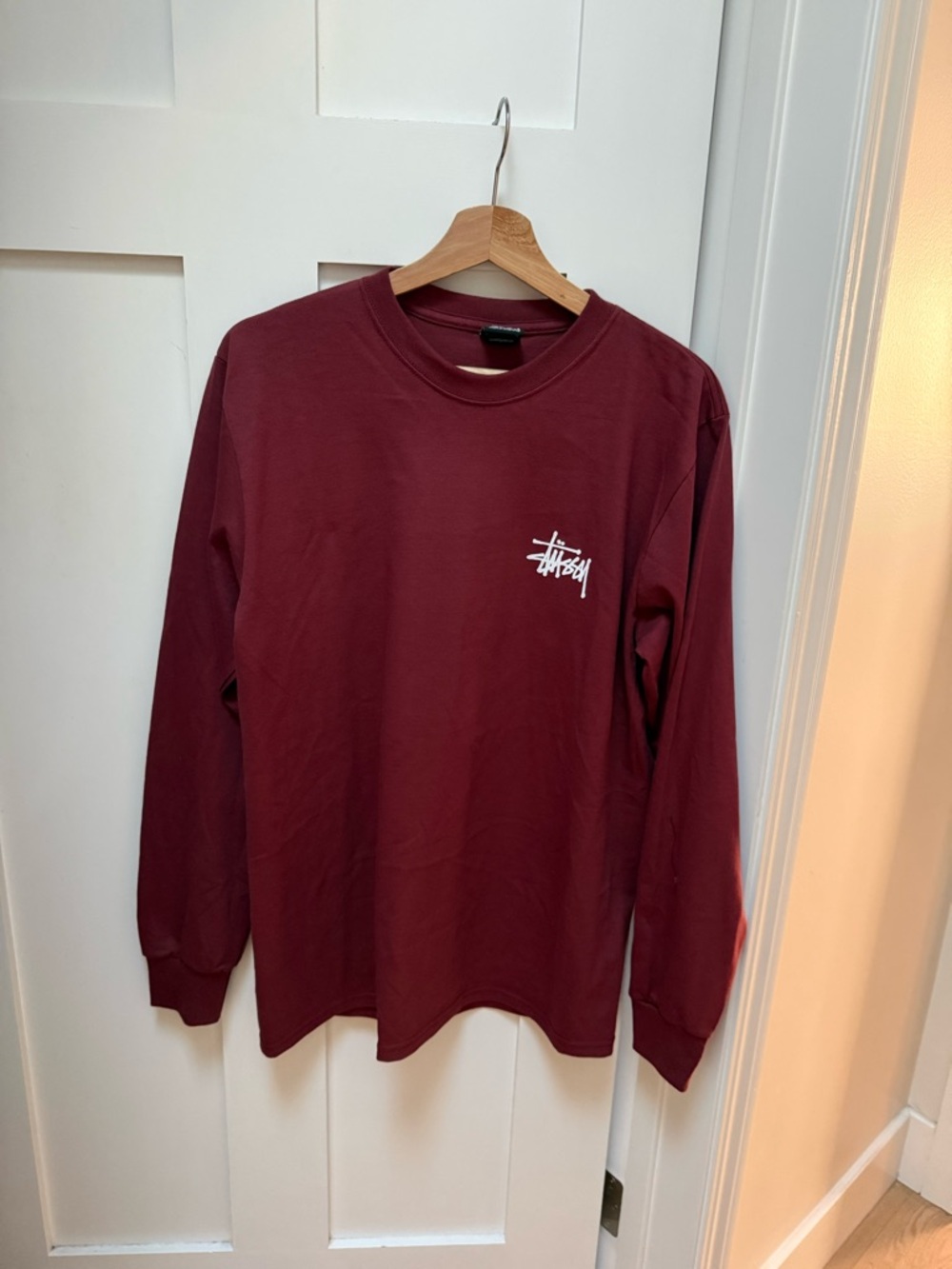 Stussy classic Basic White long sleeve T-Shirt - med NWOT